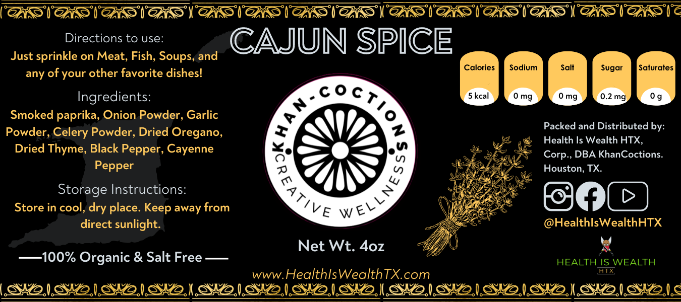 Cajun Spice- Salt and Sugar Free