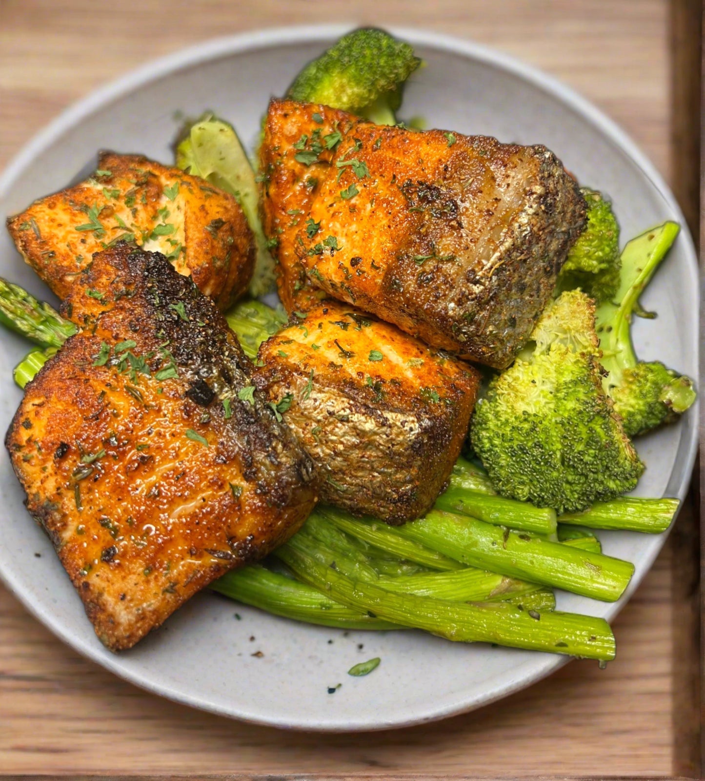 Blackened Salmon w/ Roasted Broccoli & Asparagus